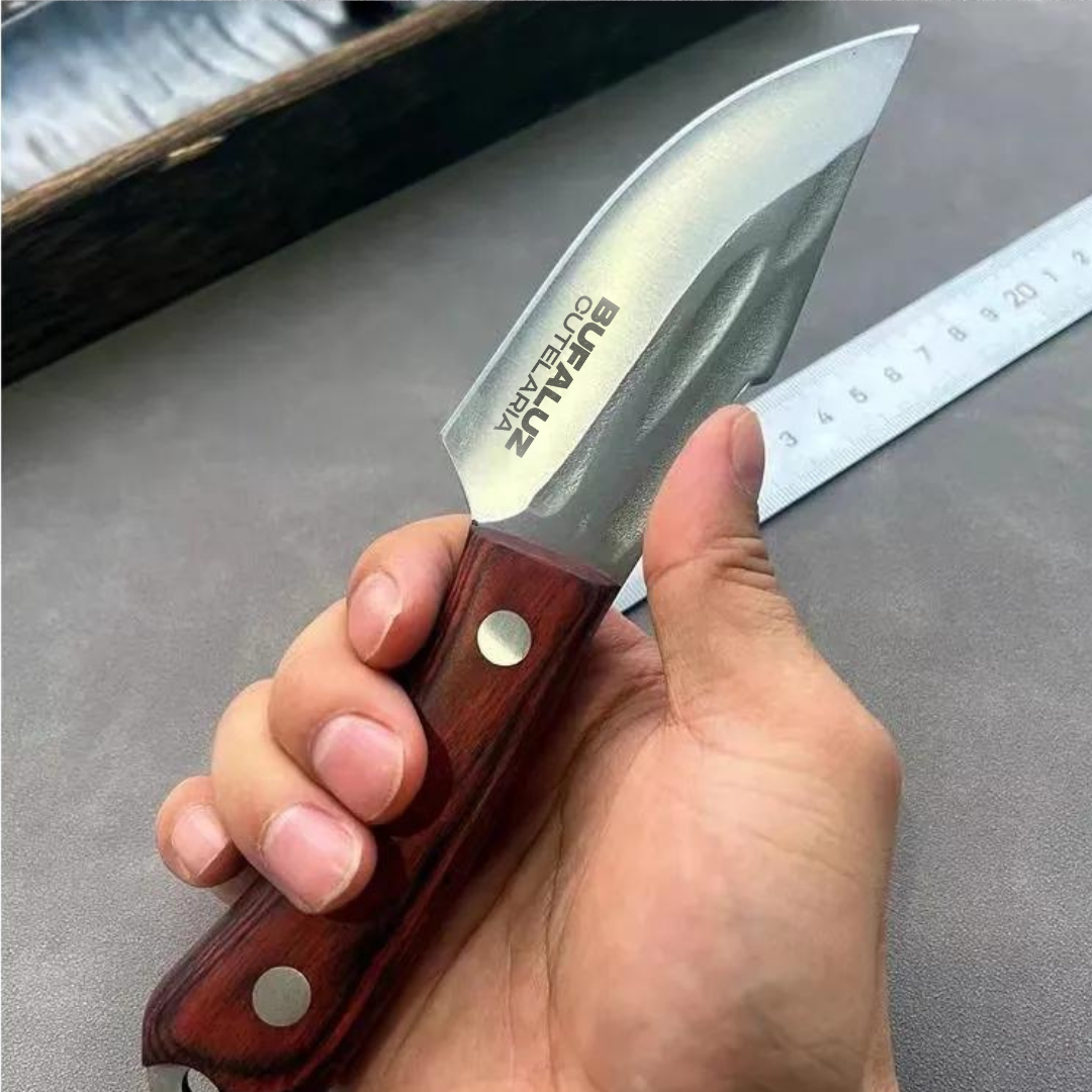 Artisan Cactus Knife - Hand Forged with Complimentary Leather Sheath