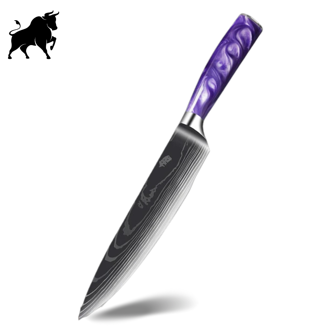Purple Damascus Steel Chef's Knife
