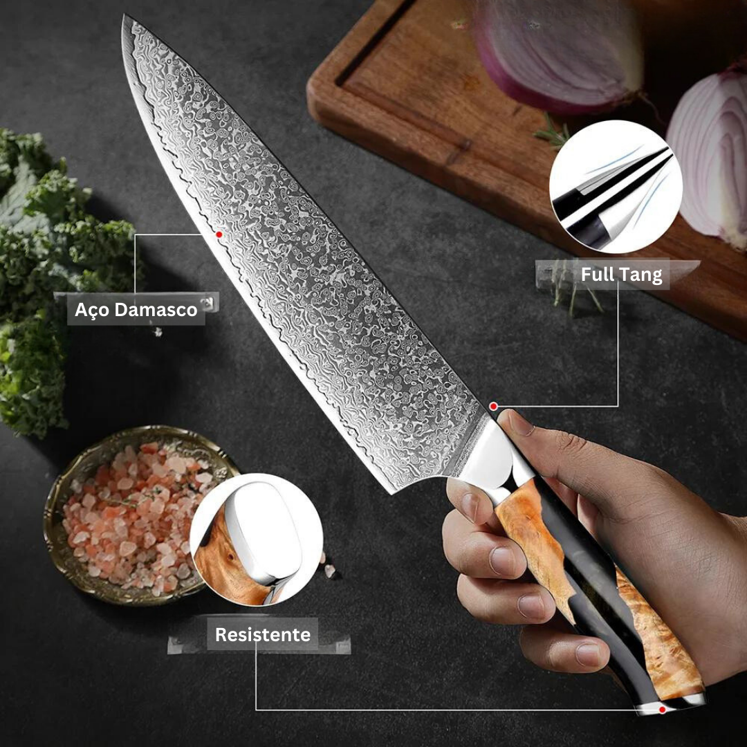 Durable 8-Inch Damascus Steel Knife