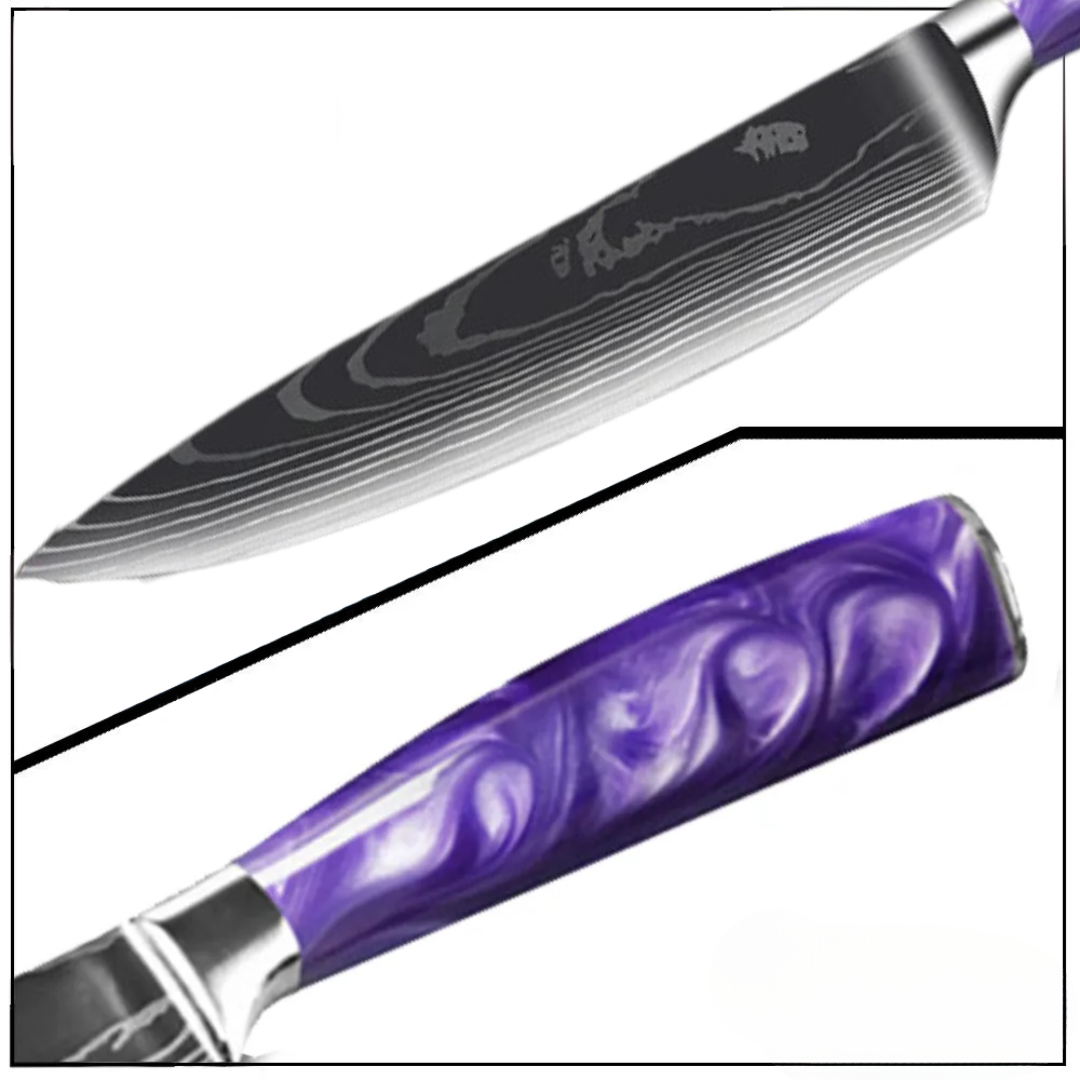 Purple Damascus Steel Chef's Knife