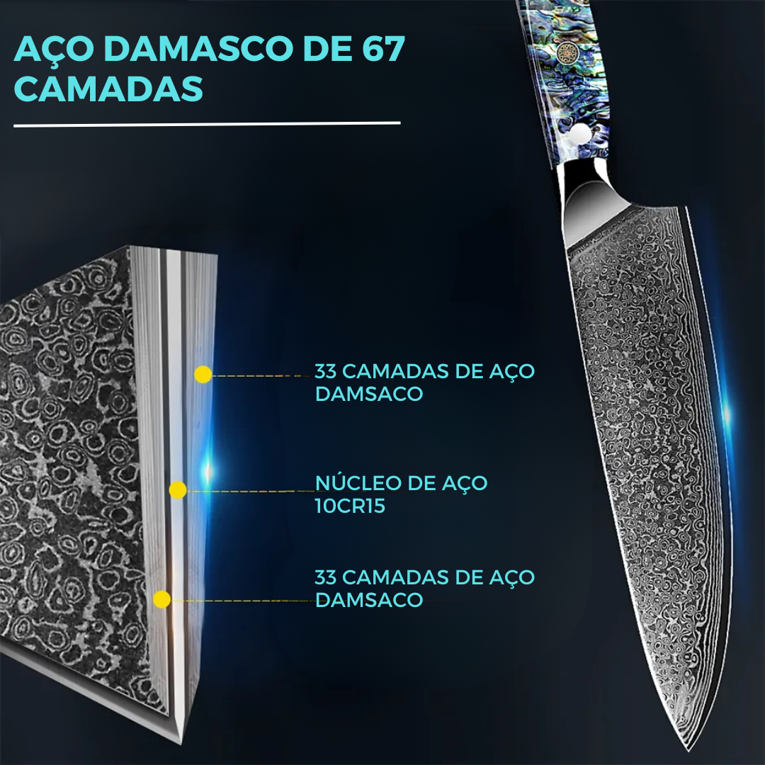 Luxy Detail 8-Inch Damascus Steel Chef Knife