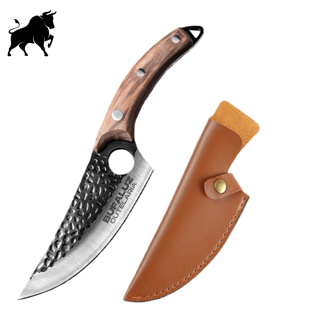 Brutus Knife - Artisan Hand-Forged Blade with Leather Sheath