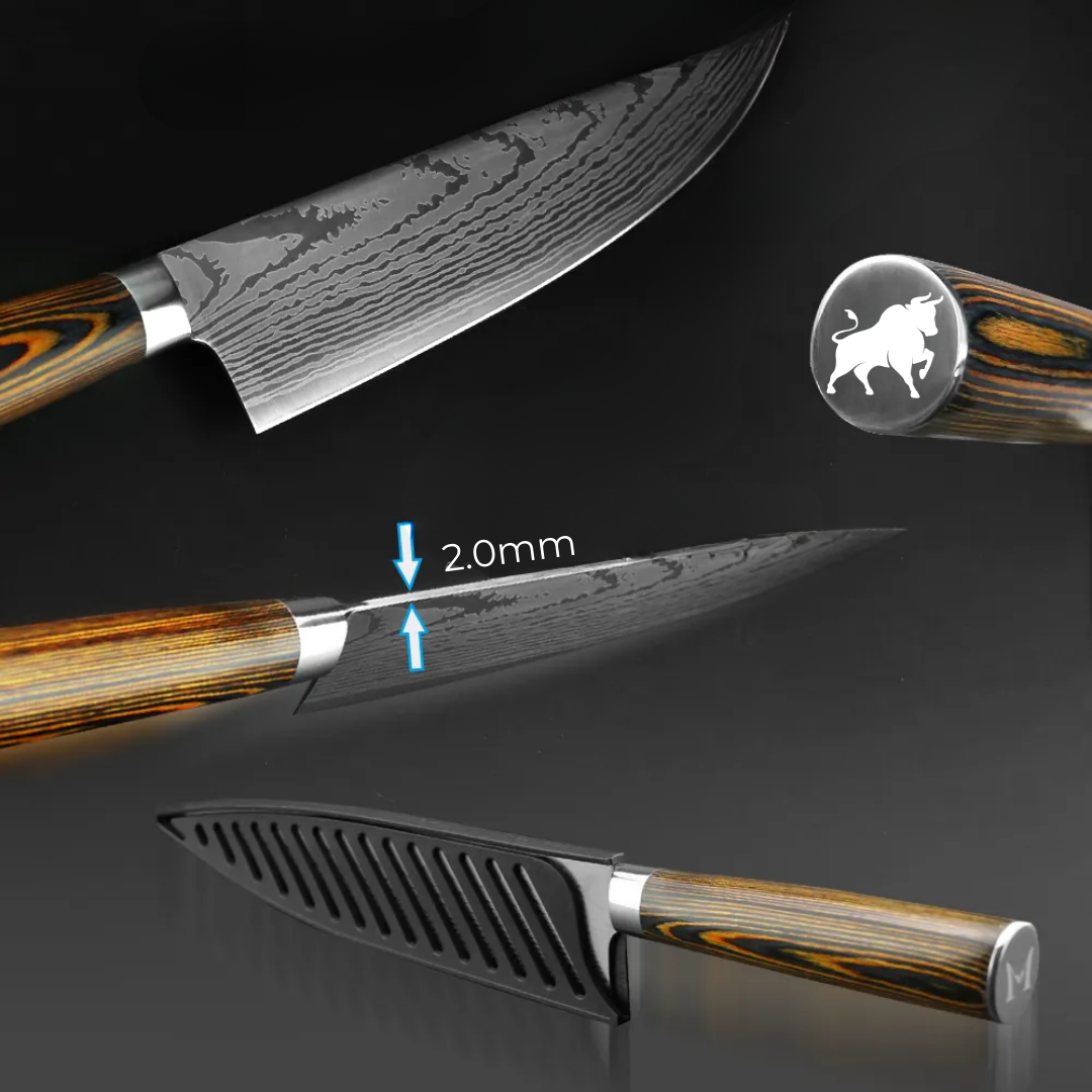 Set of 3 Master Finish Damascus Steel Knives