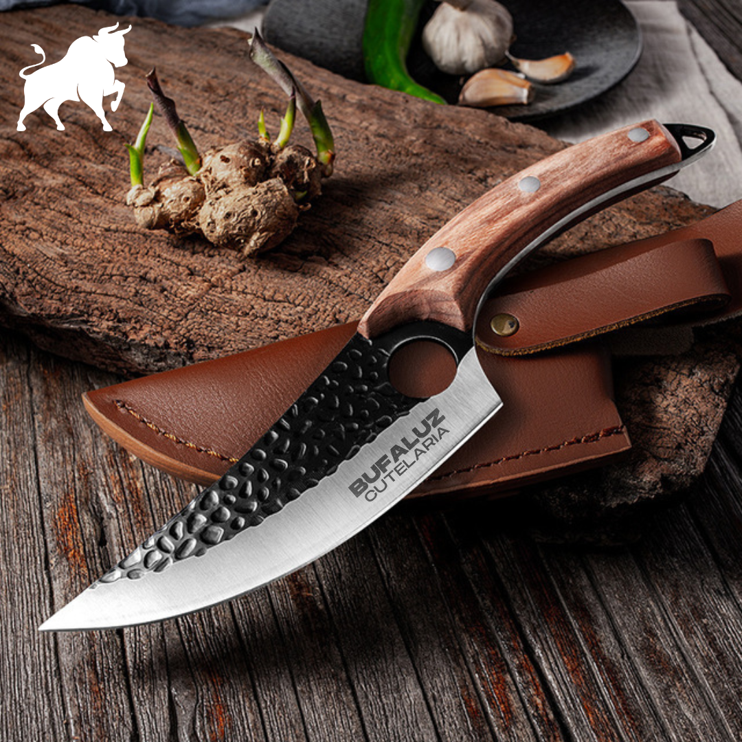 Brutus Knife - Artisan Hand-Forged Blade with Leather Sheath