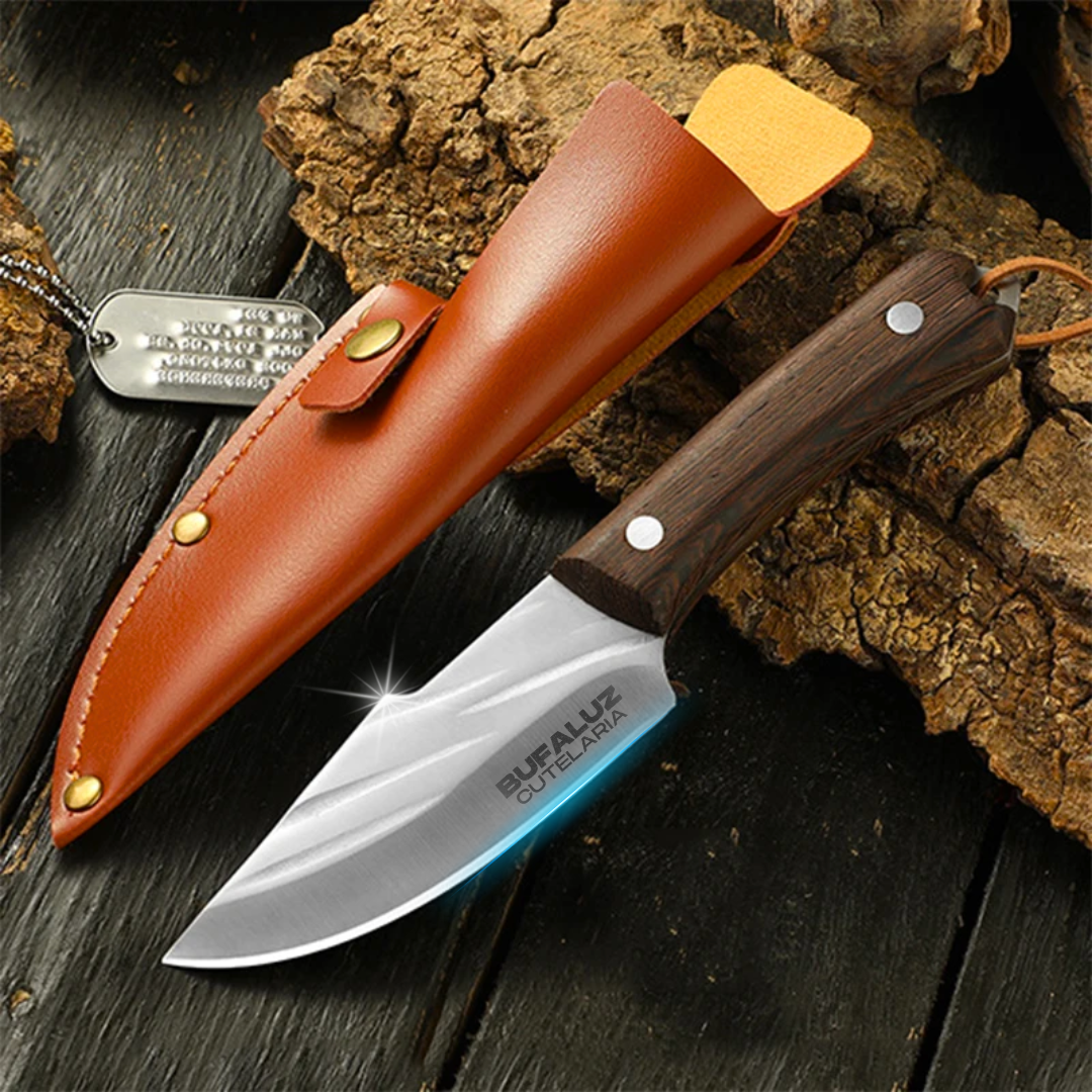 Artisan Cactus Knife - Hand Forged with Complimentary Leather Sheath