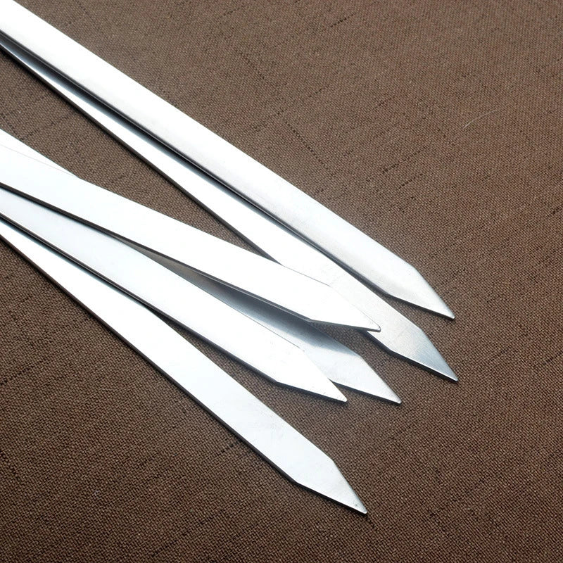 Set of 6 Stainless Steel Barbecue Skewers