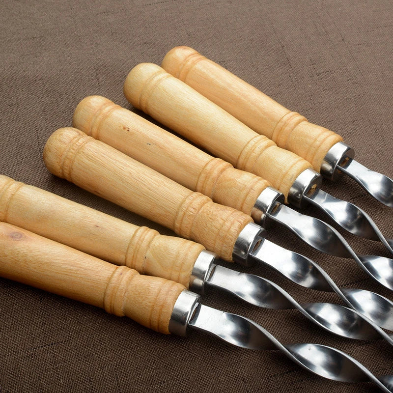Set of 6 Stainless Steel Barbecue Skewers