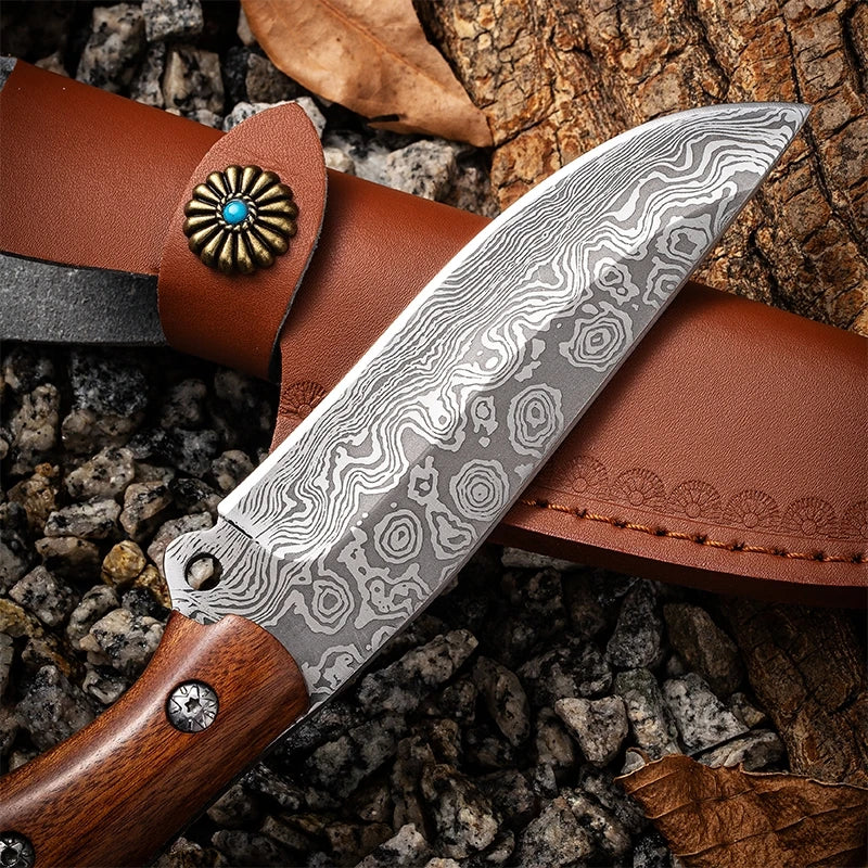 Artisan Emerald Knife - Hand Forged with Custom Sheath