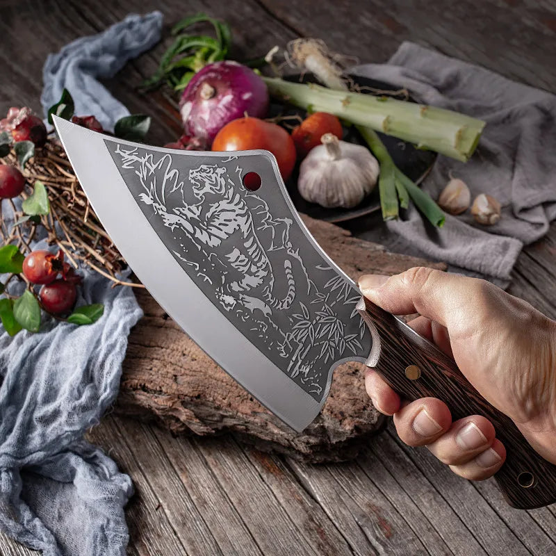 Set of 3 Handcrafted Forged Knives with Protective Sheaths