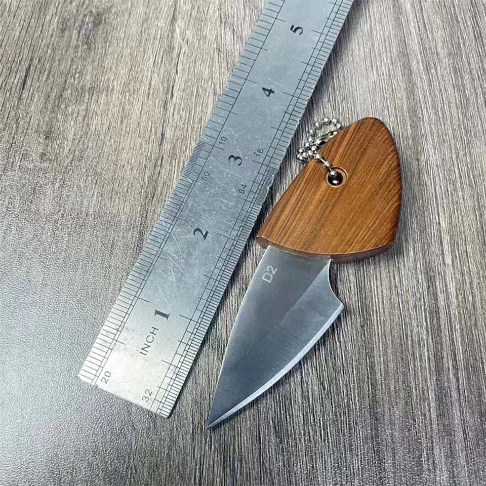 Compact Wooden Keychain Knife