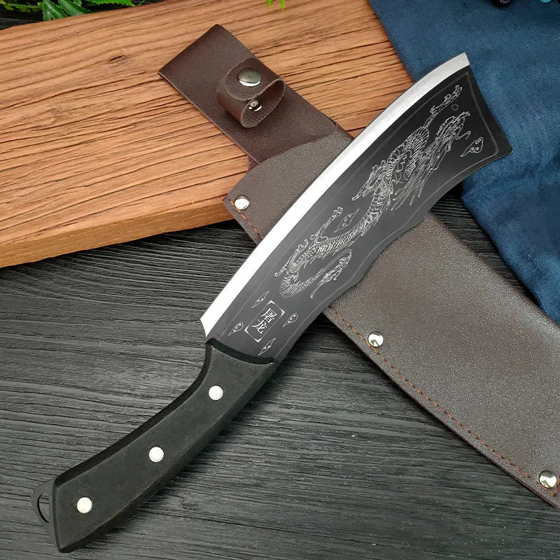 Artisan Rock Knife - Hand Forged with Custom Sheath