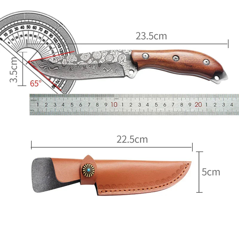 Artisan Emerald Knife - Hand Forged with Custom Sheath