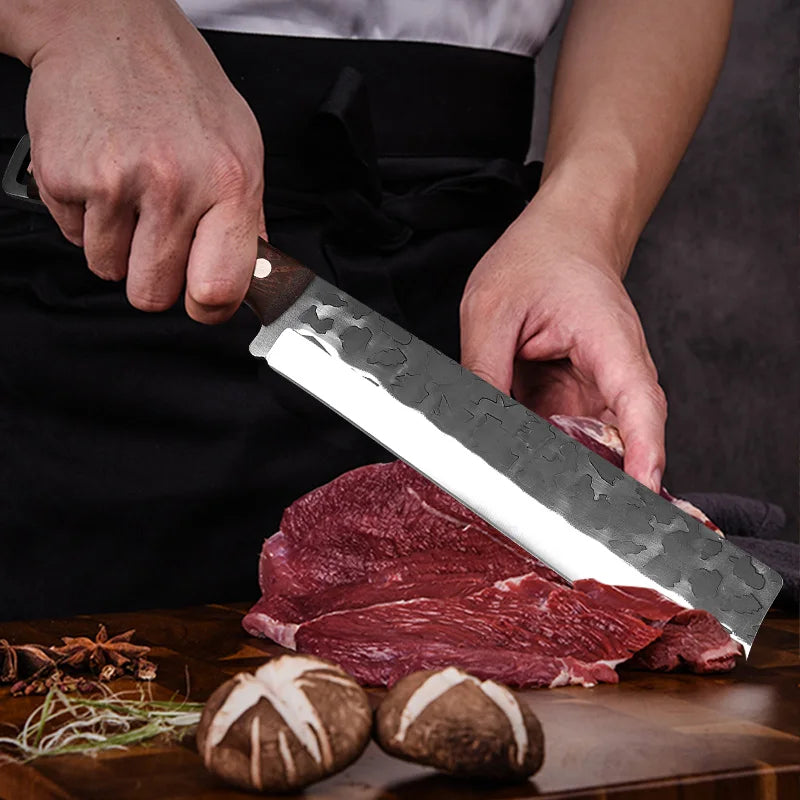 Artisan Cow Knife - Hand Forged with Custom Sheath