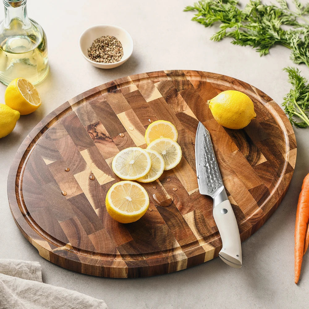 Round Acacia Wood Serving Board