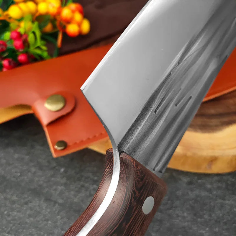 Artisan Garlic Knife - Hand Forged with Protective Sheath