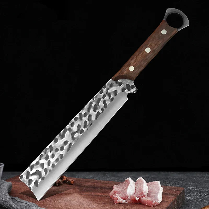 Hand Forged Artisan Butcher Knife with Protective Sheath