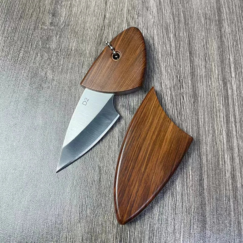 Compact Wooden Keychain Knife