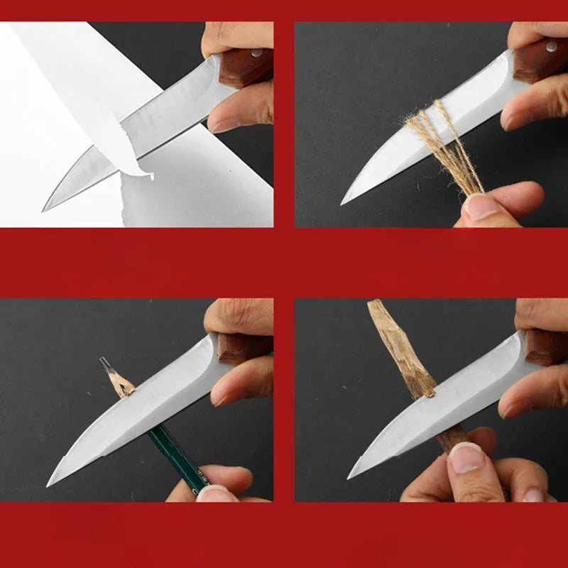 Handcrafted Slim Portable Knife - Forged by Hand with Sheath