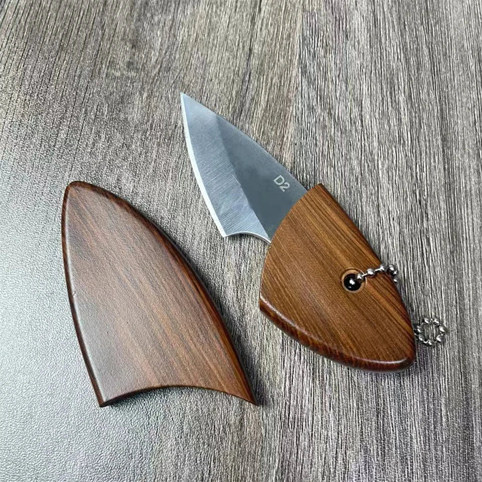 Compact Wooden Keychain Knife