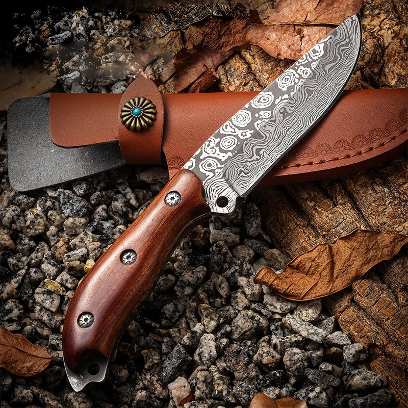 Artisan Emerald Knife - Hand Forged with Custom Sheath