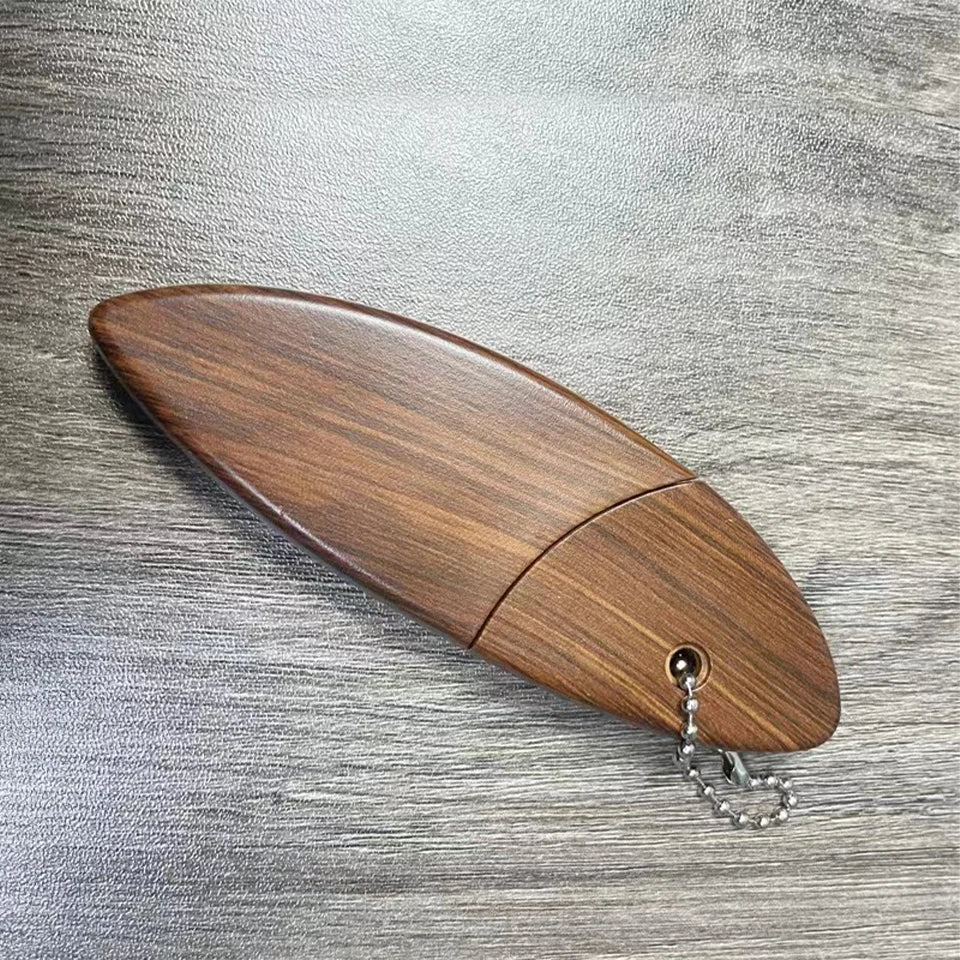 Compact Wooden Keychain Knife