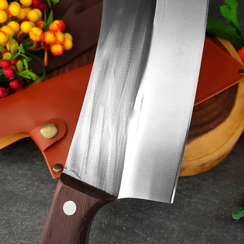 Artisan Garlic Knife - Hand Forged with Protective Sheath