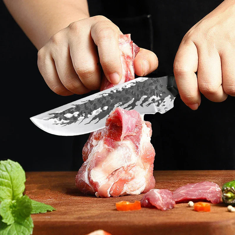 Artisan Bone Knife - Hand Forged with Custom Sheath