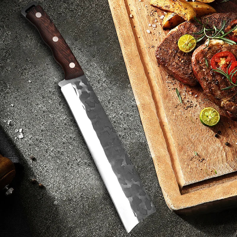 Artisan Cow Knife - Hand Forged with Custom Sheath