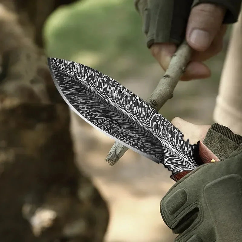 Artisan Feather Knife - Hand Forged with Custom Sheath