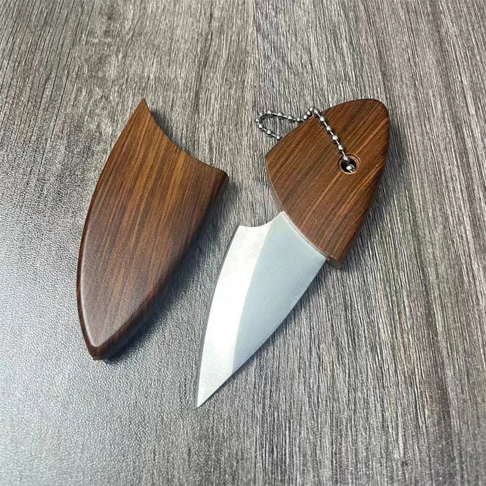 Compact Wooden Keychain Knife