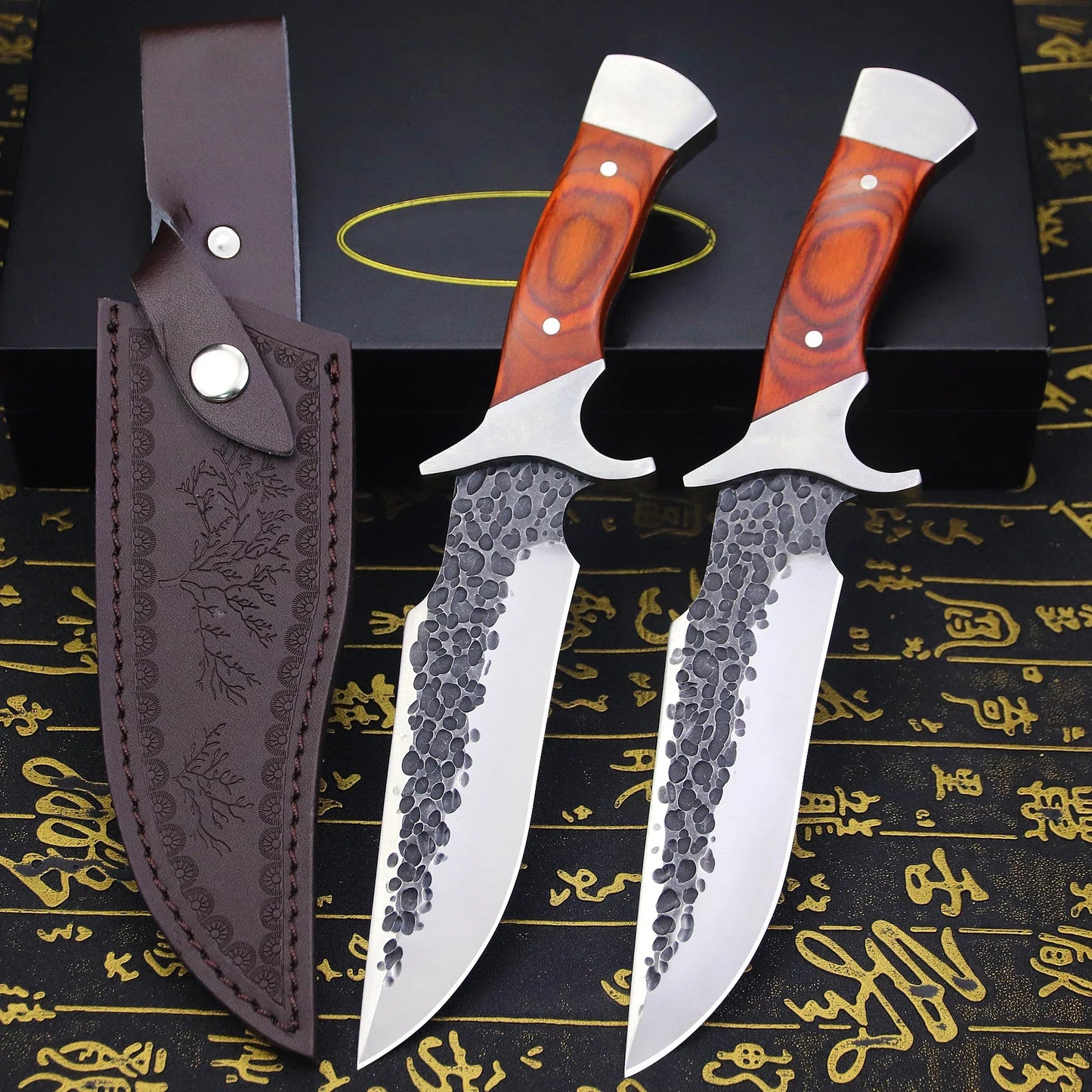 Artisan Fire Knife - Hand-Forged with Custom Sheath