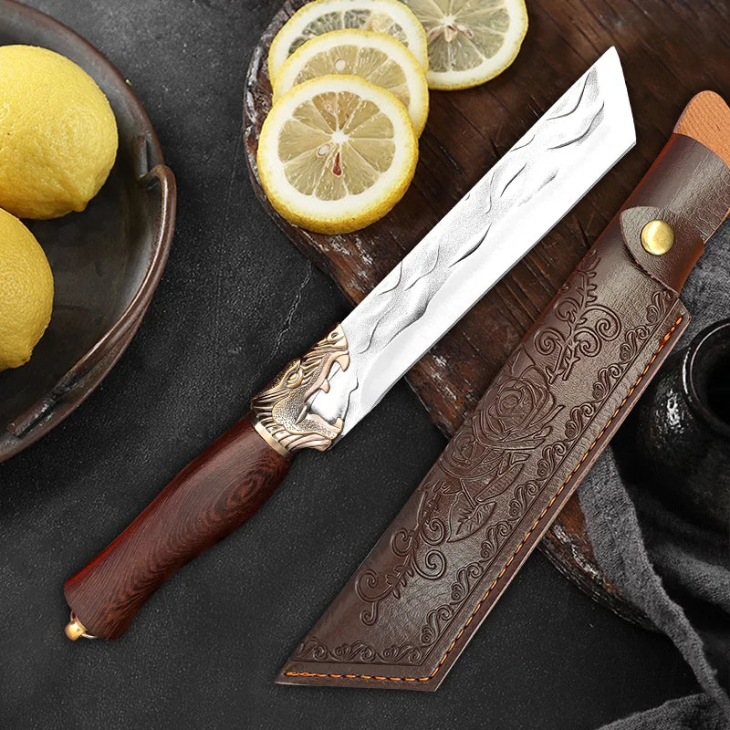 Artisan Dragon Knife - Hand-Forged with Elegant Sheath