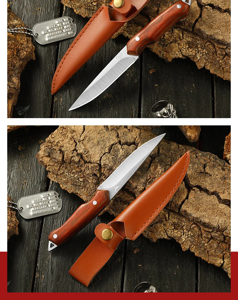 Handcrafted Slim Portable Knife - Forged by Hand with Sheath