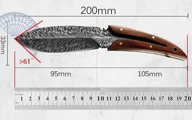 Artisan Feather Knife - Hand Forged with Custom Sheath