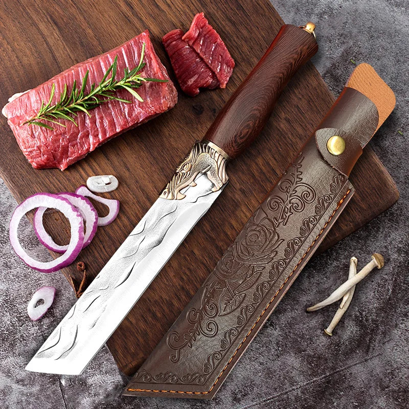 Artisan Dragon Knife - Hand-Forged with Elegant Sheath