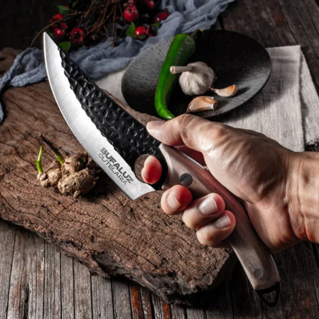 Hand Forged Knife and Cleaver Set with Two Sheaths
