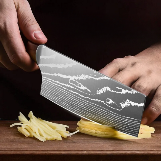 Master Damascus Finish Combo: Knife & Chef's Cleaver Set
