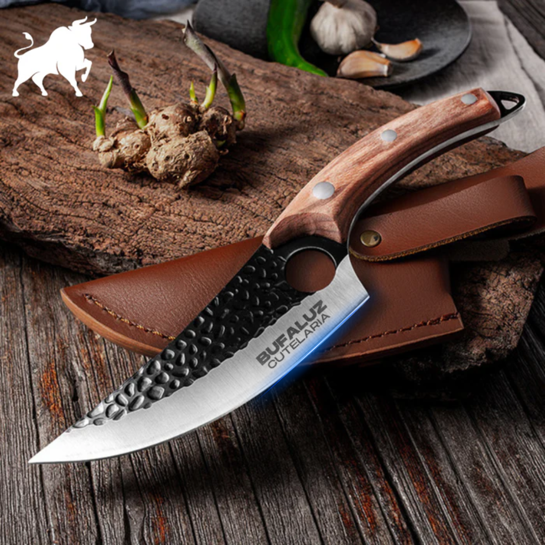 Brutus Knife - Artisan Hand-Forged Blade with Leather Sheath