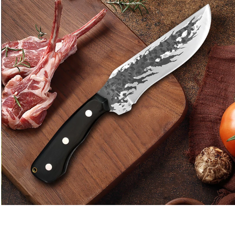 Artisan Bone Knife - Hand Forged with Custom Sheath