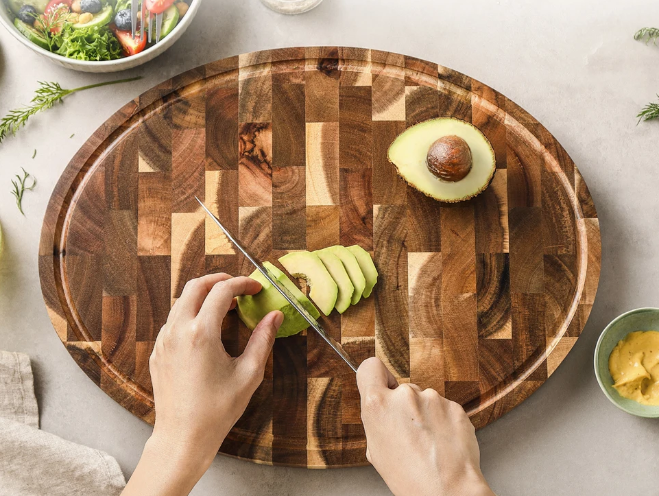 Round Acacia Wood Serving Board