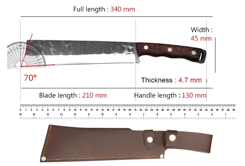 Artisan Cow Knife - Hand Forged with Custom Sheath