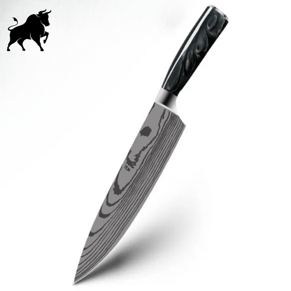 Damascus Steel Finish Black Chef Knife