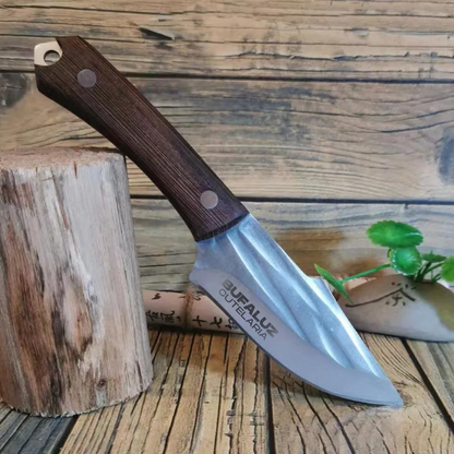 Artisan Cactus Knife - Hand Forged with Complimentary Leather Sheath