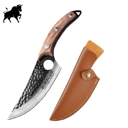 Brutus Knife - Artisan Hand-Forged Blade with Leather Sheath