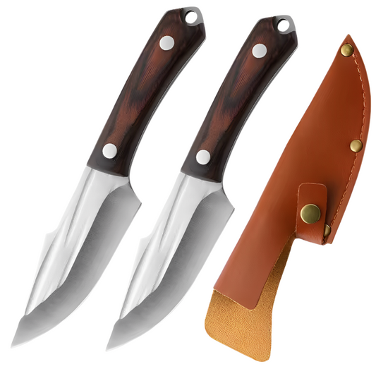 Artisan Forged Blade Knife with Leather Sheath – Buy One, Get One Free!