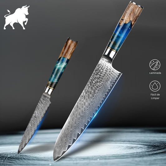 Set of 2 Damascus Steel Knives