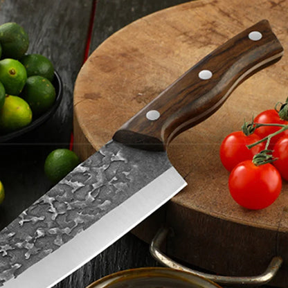 Artisan Flint Knife - Hand Forged with Custom Sheath