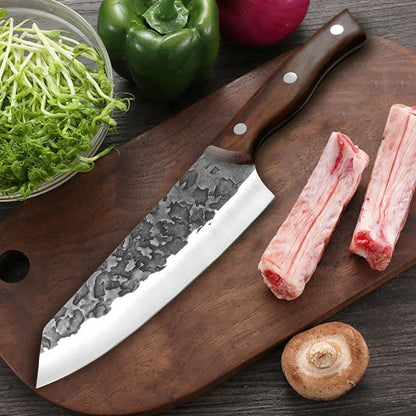 Artisan Flint Knife - Hand Forged with Custom Sheath