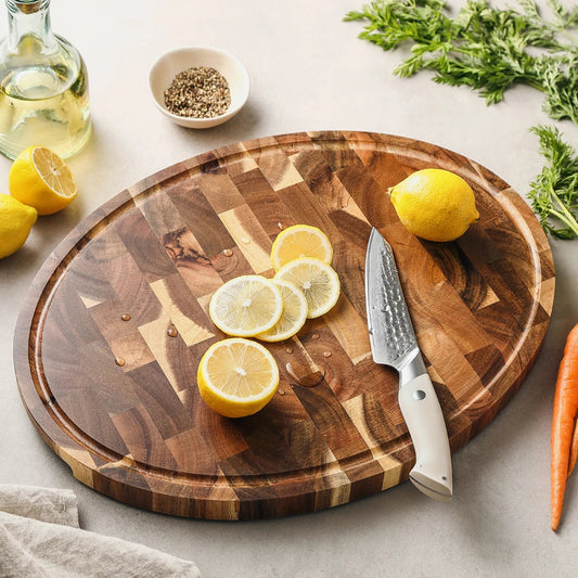 Round Acacia Wood Serving Board