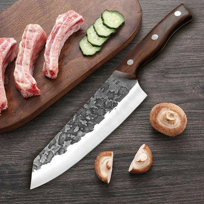 Artisan Flint Knife - Hand Forged with Custom Sheath